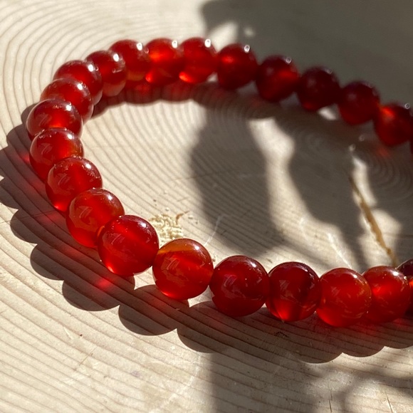 Carnelian Beaded Bracelet - Picture 2 of 4